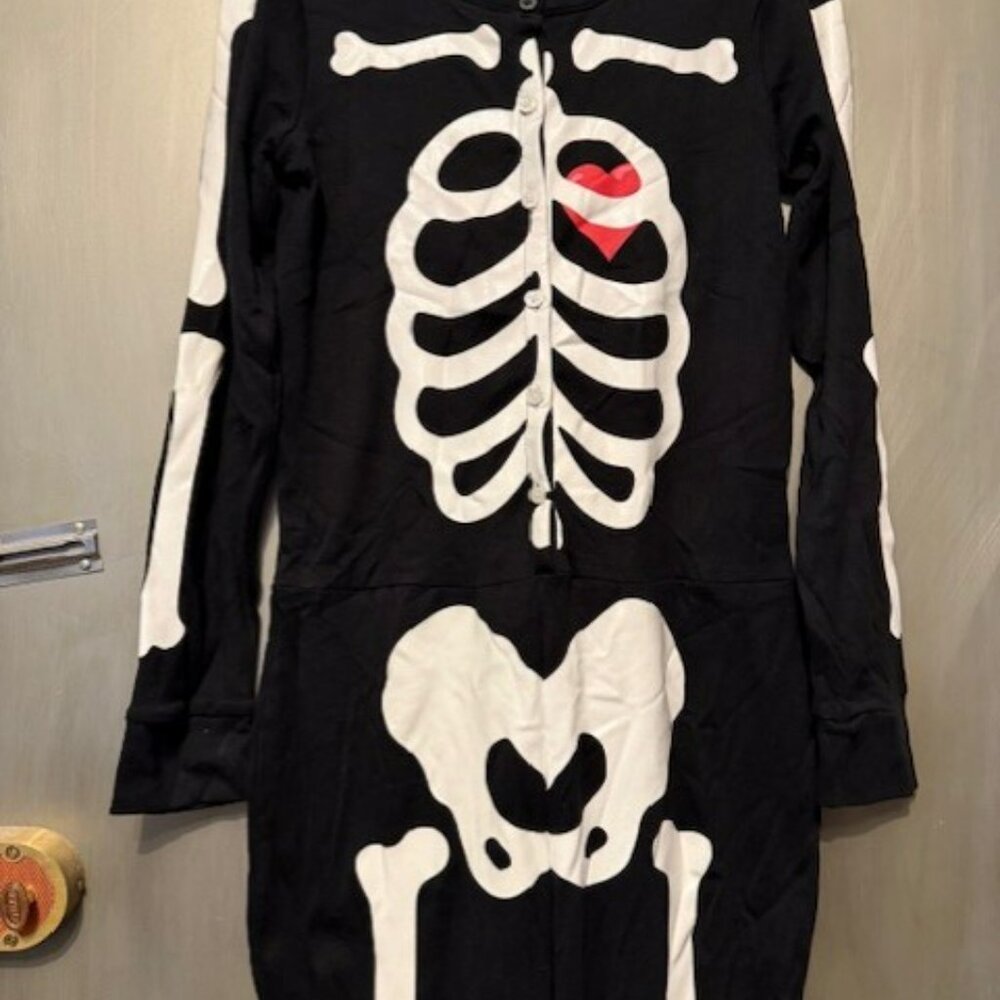 NWT - Glow-in-the-Dark Skeleton with heart One-Piece Jumpsuit - Unisex - Picture 5 of 16
